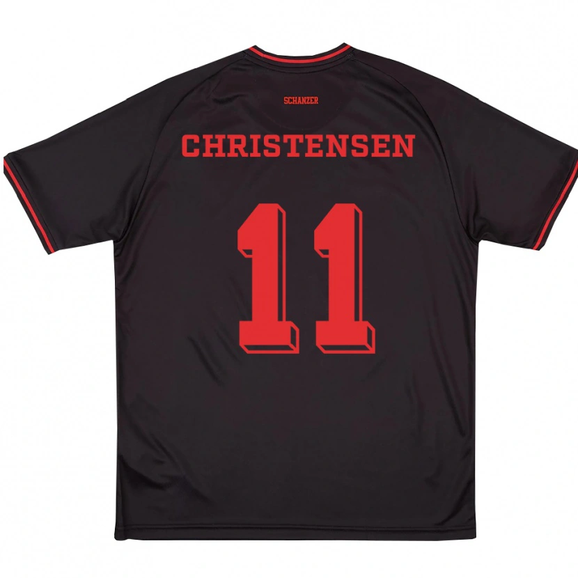 Danxen Herren Frederik Christensen #11 Schwarz Rot Weiß Auswärtstrikot Trikot 2025/26 T-Shirt Österreich