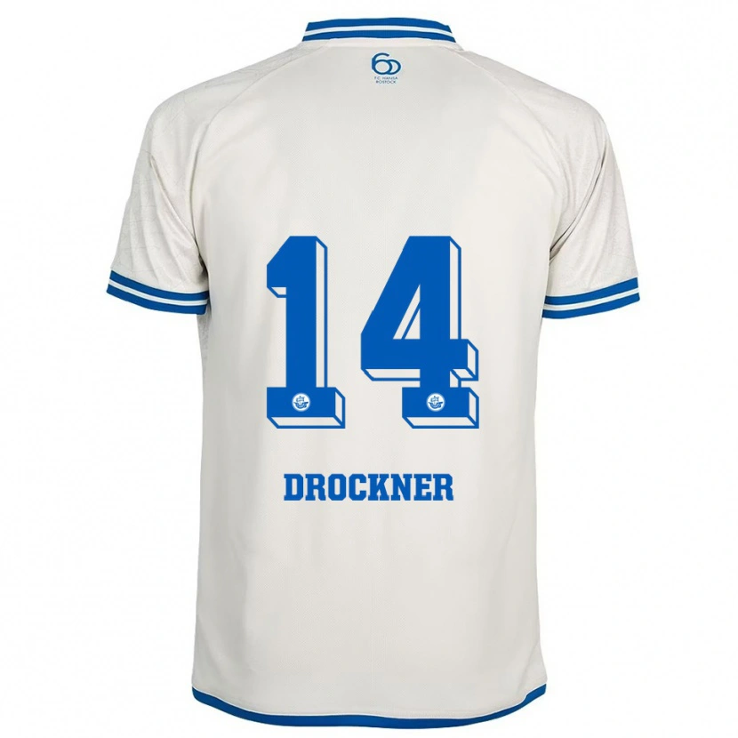 Danxen Herren Malin Drockner #14 Weiß Blau Auswärtstrikot Trikot 2025/26 T-Shirt Österreich