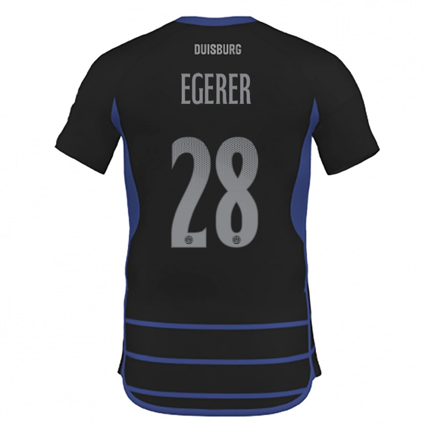 Danxen Herren Florian Egerer #28 Schwarz Blau Auswärtstrikot Trikot 2025/26 T-Shirt Österreich