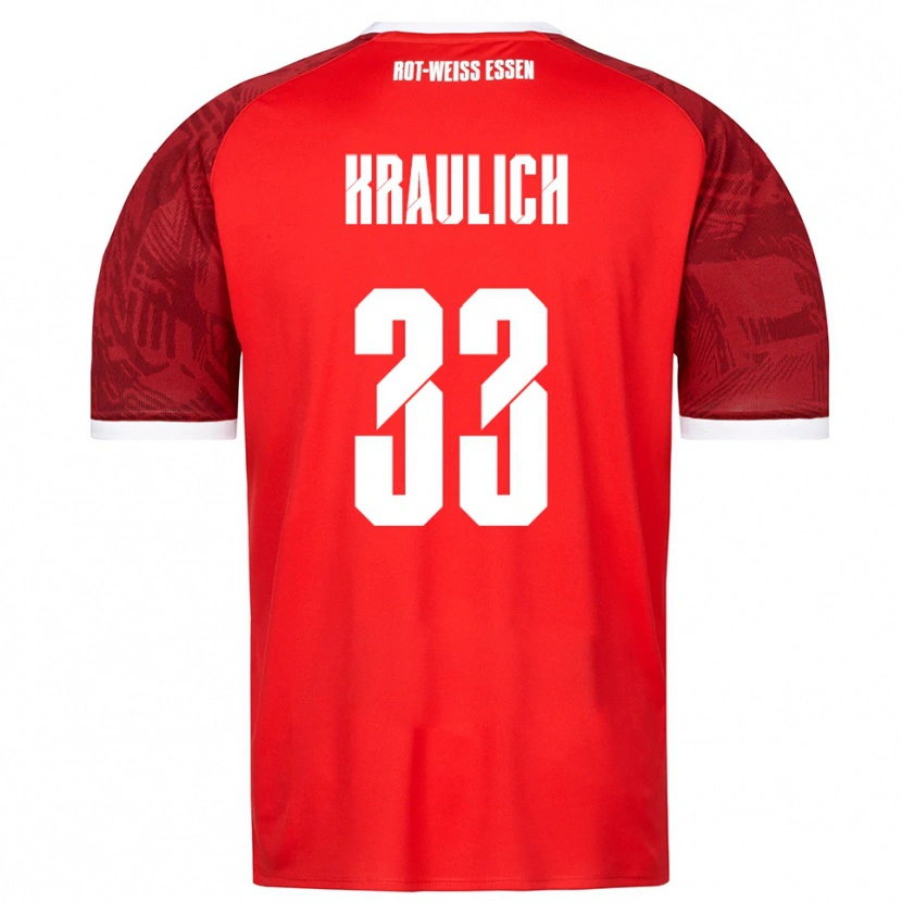 Danxen Herren Tobias Kraulich #33 Rot Burgunder Weiß Auswärtstrikot Trikot 2025/26 T-Shirt Österreich