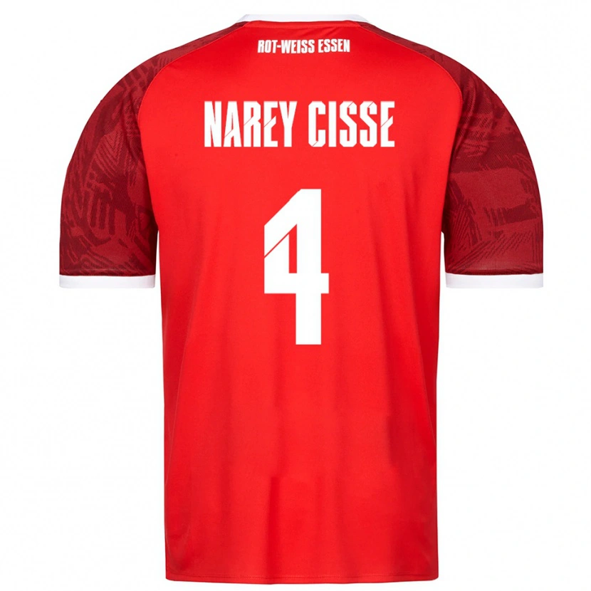 Danxen Herren Ibrahim Narey Cisse #4 Rot Burgunder Weiß Auswärtstrikot Trikot 2025/26 T-Shirt Österreich