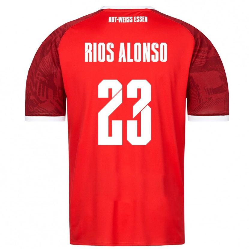 Danxen Herren José Enrique Ríos Alonso #23 Rot Burgunder Weiß Auswärtstrikot Trikot 2025/26 T-Shirt Österreich