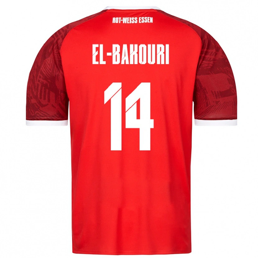 Danxen Herren Ibrahim El-Bakouri #14 Rot Burgunder Weiß Auswärtstrikot Trikot 2025/26 T-Shirt Österreich