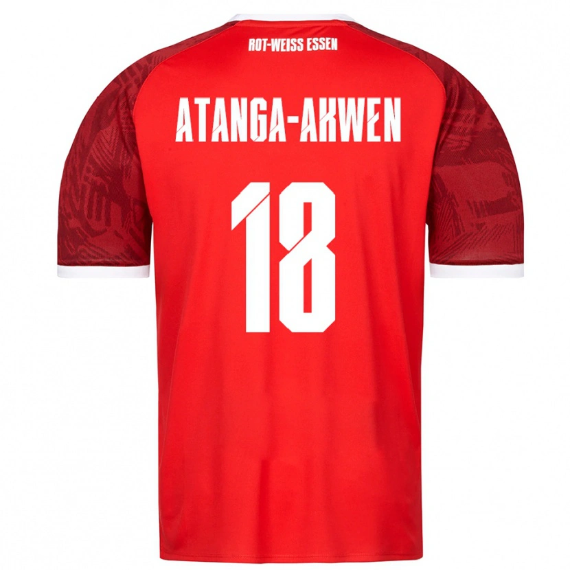 Danxen Herren Randy-Tamufor Atanga-Akwen #18 Rot Burgunder Weiß Auswärtstrikot Trikot 2025/26 T-Shirt Österreich