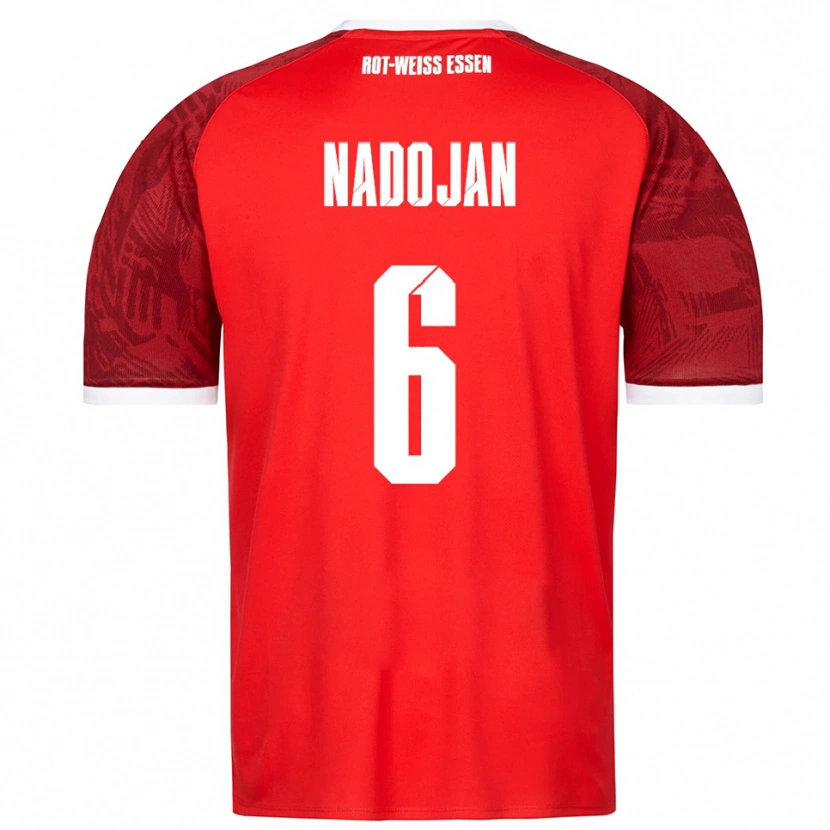 Danxen Herren Aslan Nadojan #6 Rot Burgunder Weiß Auswärtstrikot Trikot 2025/26 T-Shirt Österreich