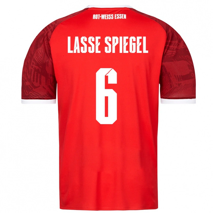 Danxen Herren Jakob Lasse Spiegel #6 Rot Burgunder Weiß Auswärtstrikot Trikot 2025/26 T-Shirt Österreich
