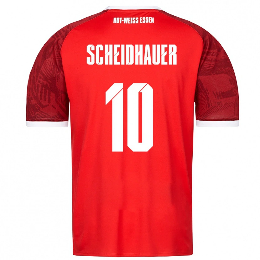 Danxen Herren Leon Scheidhauer #10 Rot Burgunder Weiß Auswärtstrikot Trikot 2025/26 T-Shirt Österreich