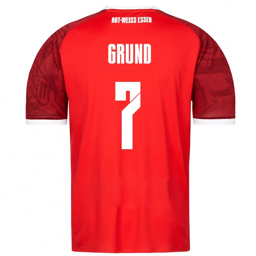 Danxen Herren Kevin Grund #7 Rot Burgunder Weiß Auswärtstrikot Trikot 2025/26 T-Shirt Österreich