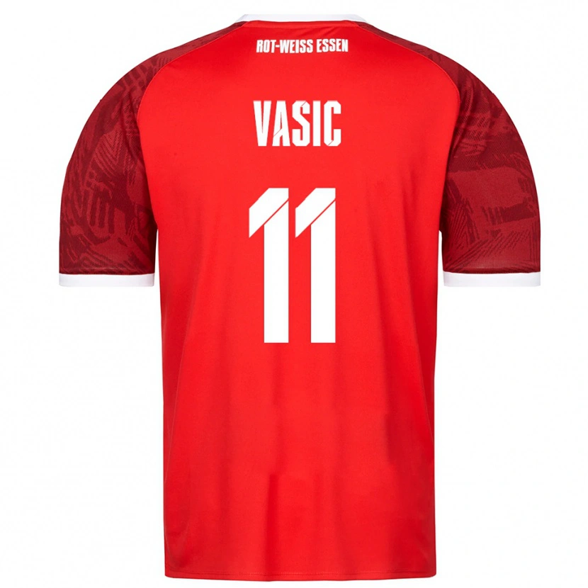 Danxen Herren Fadih Vasic #11 Rot Burgunder Weiß Auswärtstrikot Trikot 2025/26 T-Shirt Österreich