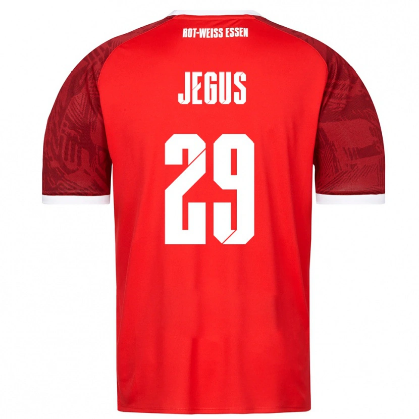 Danxen Herren Leonard Jegus #29 Rot Burgunder Weiß Auswärtstrikot Trikot 2025/26 T-Shirt Österreich
