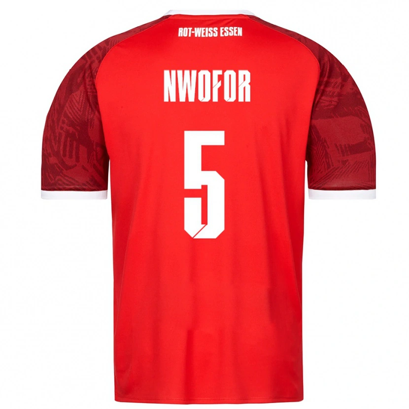 Danxen Herren Jamie Nwofor #5 Rot Burgunder Weiß Auswärtstrikot Trikot 2025/26 T-Shirt Österreich