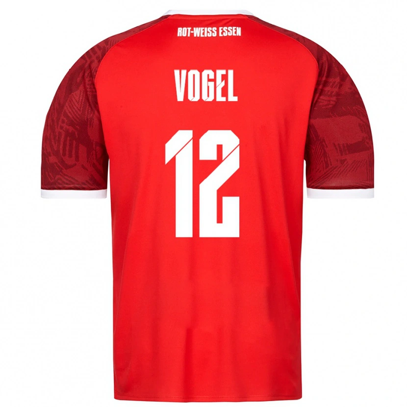 Danxen Herren Colin Vogel #12 Rot Burgunder Weiß Auswärtstrikot Trikot 2025/26 T-Shirt Österreich