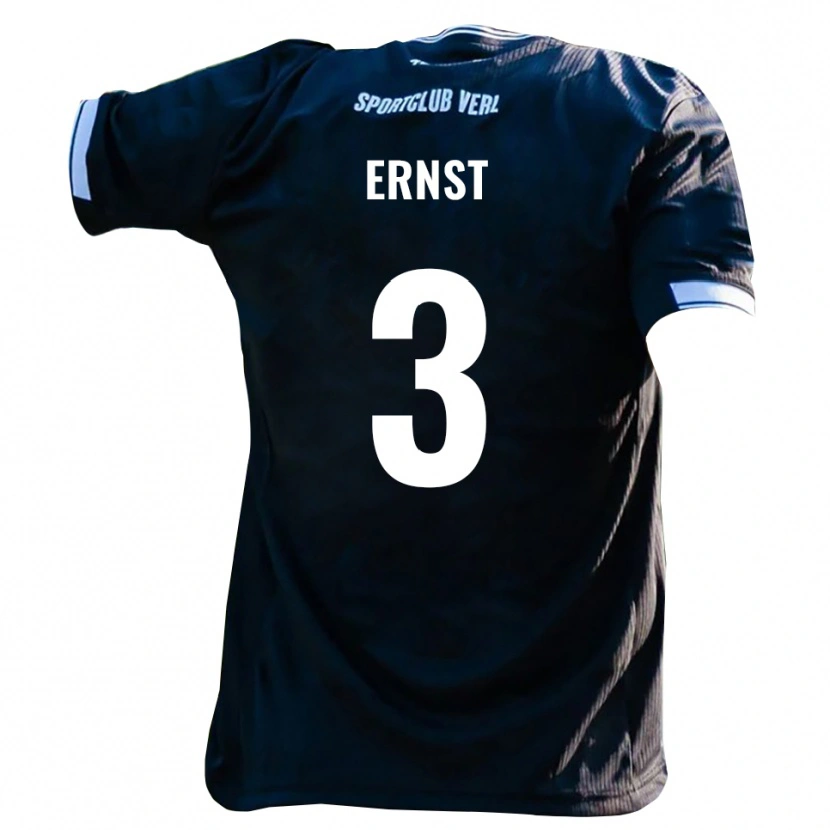 Danxen Herren Max Ernst #3 Schwarz Weiß Auswärtstrikot Trikot 2025/26 T-Shirt Österreich