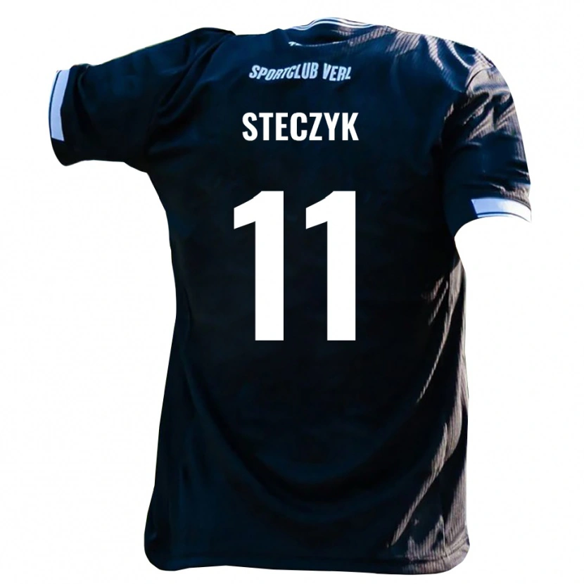Danxen Herren Dominik Steczyk #11 Schwarz Weiß Auswärtstrikot Trikot 2025/26 T-Shirt Österreich