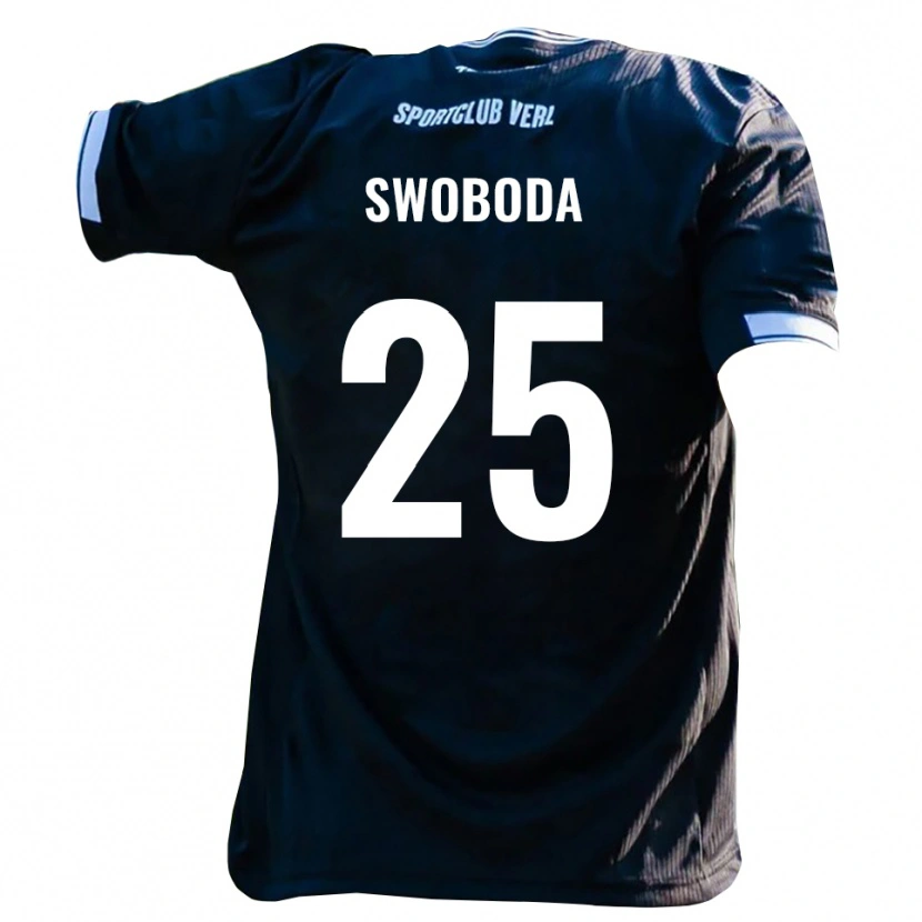 Danxen Herren Maurice Swoboda #25 Schwarz Weiß Auswärtstrikot Trikot 2025/26 T-Shirt Österreich