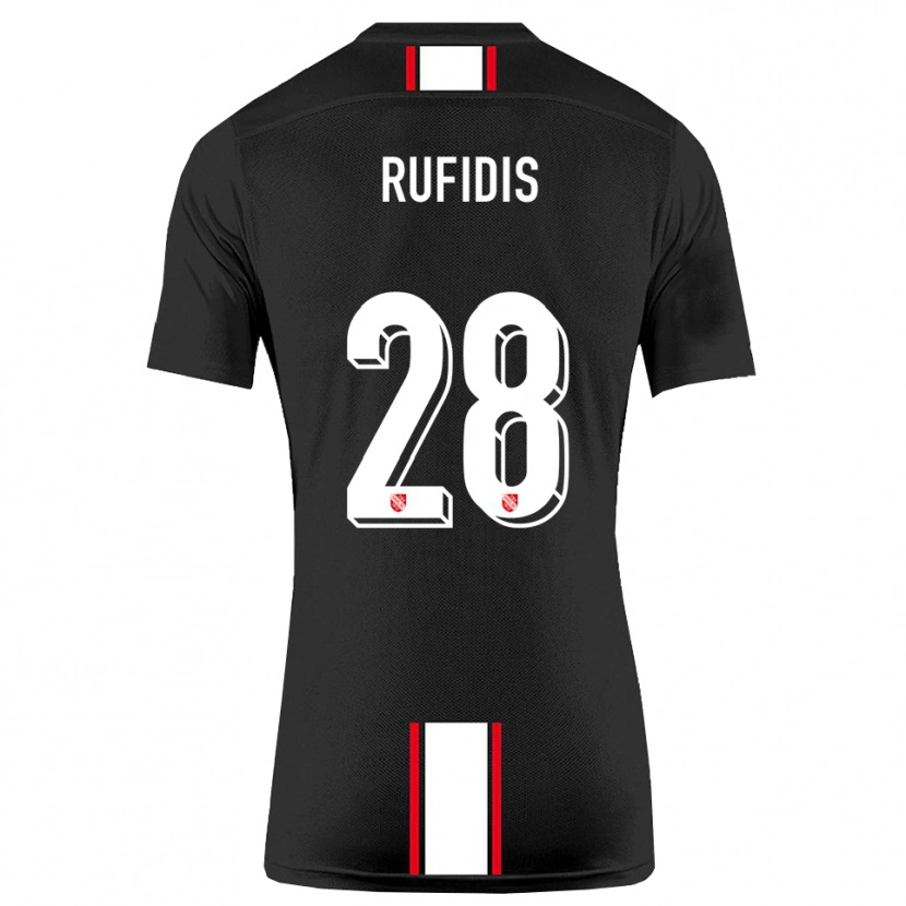 Danxen Herren Julian Rufidis #28 Schwarz Weiß Auswärtstrikot Trikot 2025/26 T-Shirt Österreich