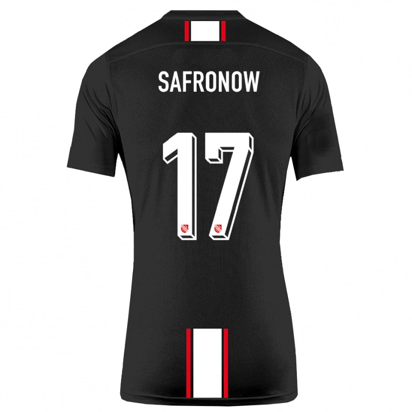 Danxen Herren Maxim Safronow #17 Schwarz Weiß Auswärtstrikot Trikot 2025/26 T-Shirt Österreich