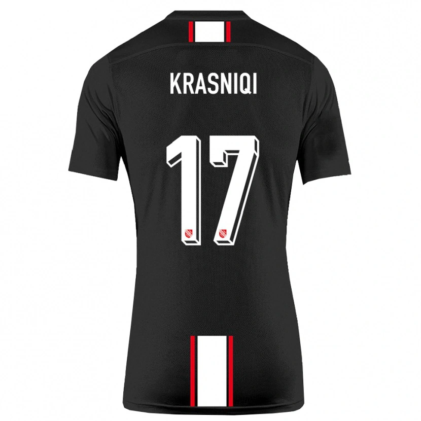 Danxen Herren Ermal Krasniqi #17 Schwarz Weiß Auswärtstrikot Trikot 2025/26 T-Shirt Österreich