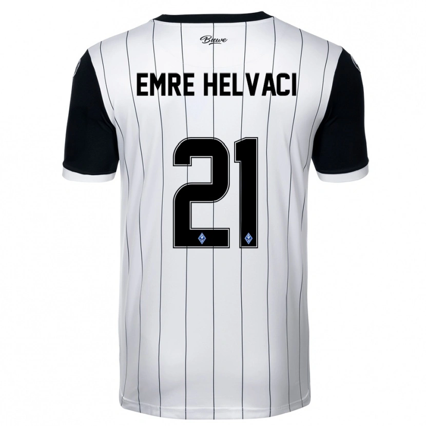 Danxen Herren Faruk Emre Helvaci #21 Weiß Schwarz Auswärtstrikot Trikot 2025/26 T-Shirt Österreich