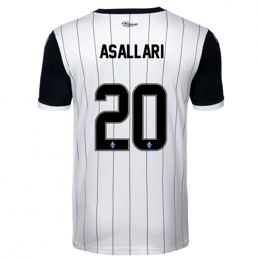 Danxen Herren Kushtrim Asallari #20 Weiß Schwarz Auswärtstrikot Trikot 2025/26 T-Shirt Österreich