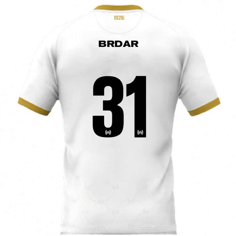 Danxen Herren Noah Brdar #31 Weiß Gold Auswärtstrikot Trikot 2025/26 T-Shirt Österreich