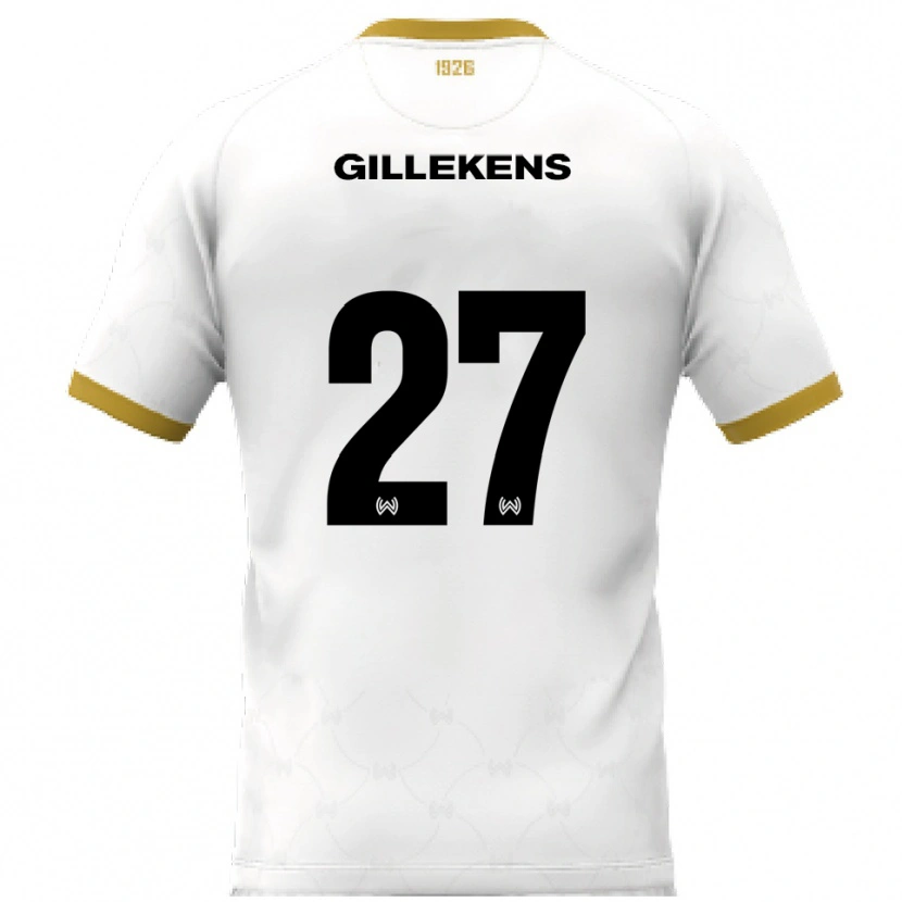 Danxen Herren Jordy Gillekens #27 Weiß Gold Auswärtstrikot Trikot 2025/26 T-Shirt Österreich
