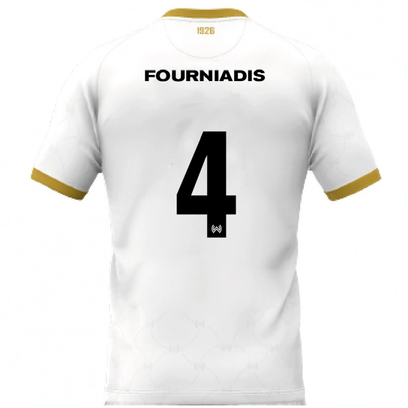 Danxen Herren Linos Fourniadis #4 Weiß Gold Auswärtstrikot Trikot 2025/26 T-Shirt Österreich