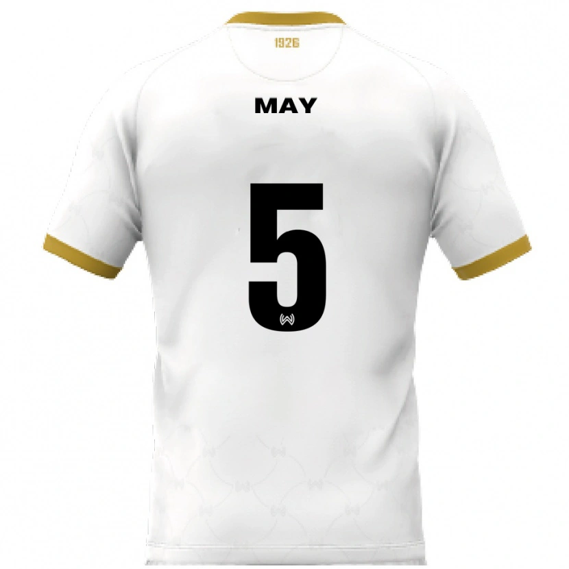 Danxen Herren Niklas May #5 Weiß Gold Auswärtstrikot Trikot 2025/26 T-Shirt Österreich