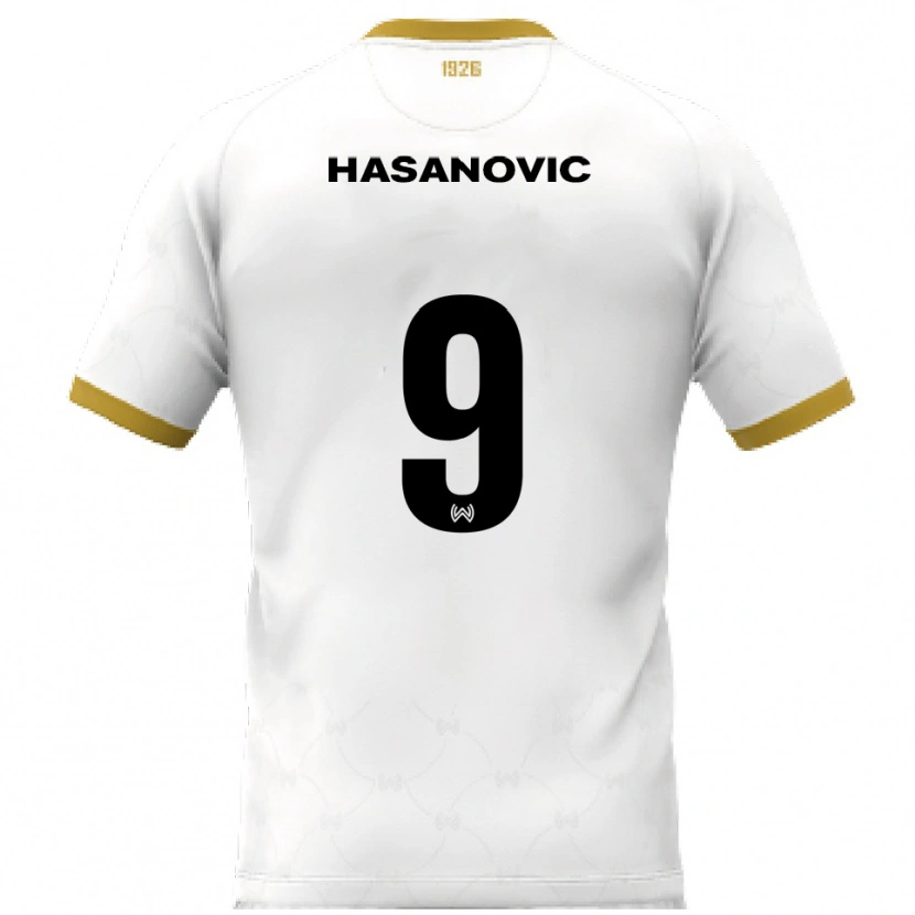 Danxen Herren Karim Hasanovic #9 Weiß Gold Auswärtstrikot Trikot 2025/26 T-Shirt Österreich