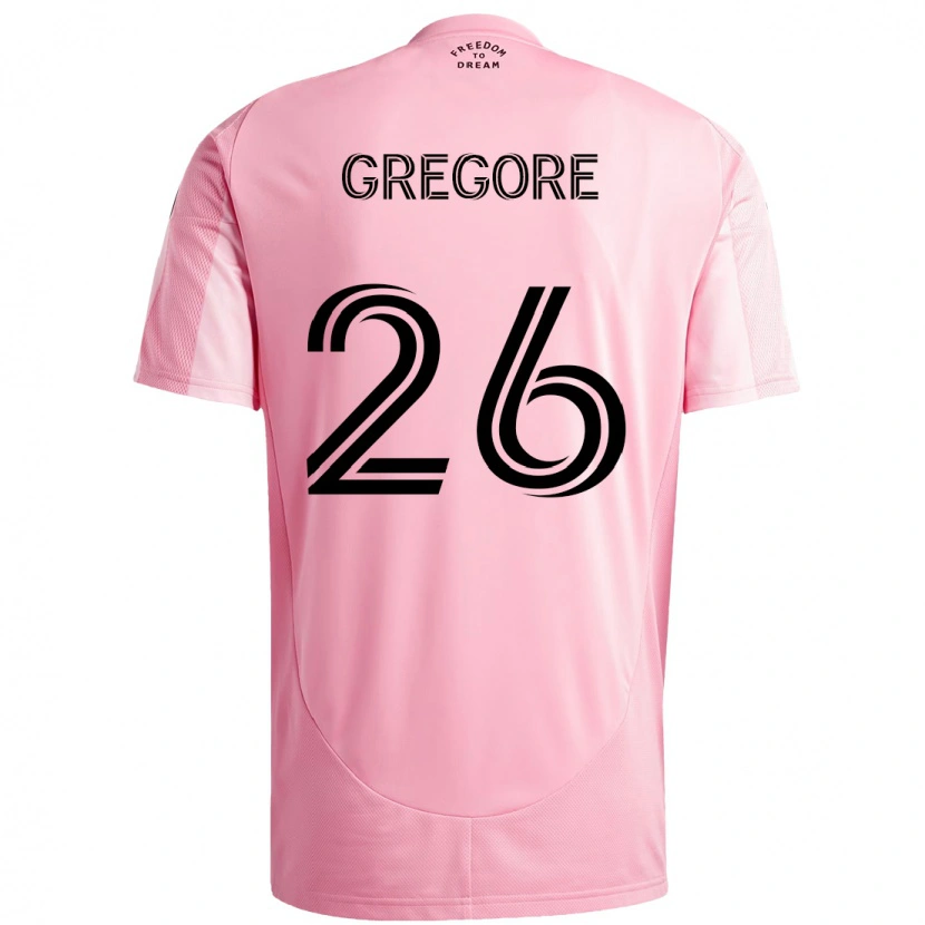 Danxen Kinder Gregore #26 Rosa Schwarz Heimtrikot Trikot 2025/26 T-Shirt Österreich