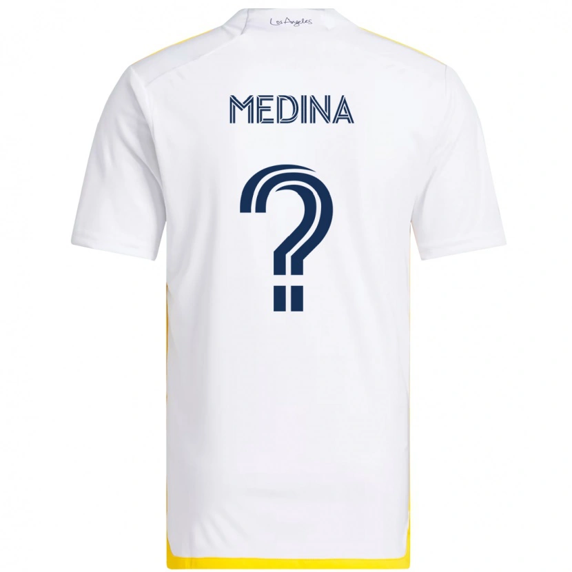 Danxen Kinder Aaron Medina #0 Weiß Gelb Heimtrikot Trikot 2025/26 T-Shirt Österreich