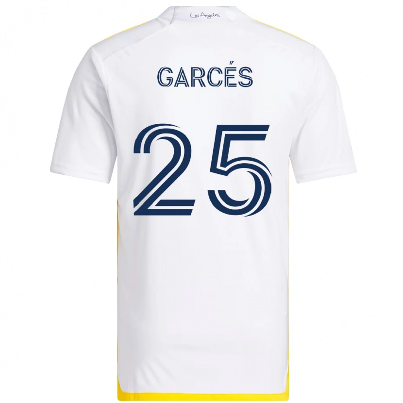 Danxen Kinder Carlos Garcés #25 Weiß Gelb Heimtrikot Trikot 2025/26 T-Shirt Österreich