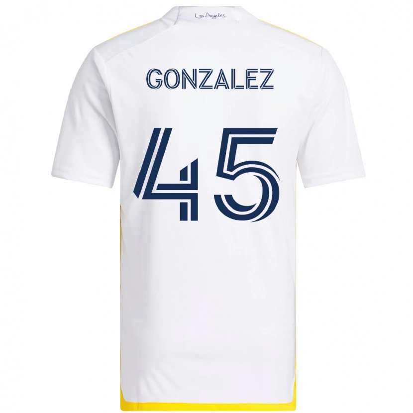 Danxen Kinder Adrián González #45 Weiß Gelb Heimtrikot Trikot 2025/26 T-Shirt Österreich