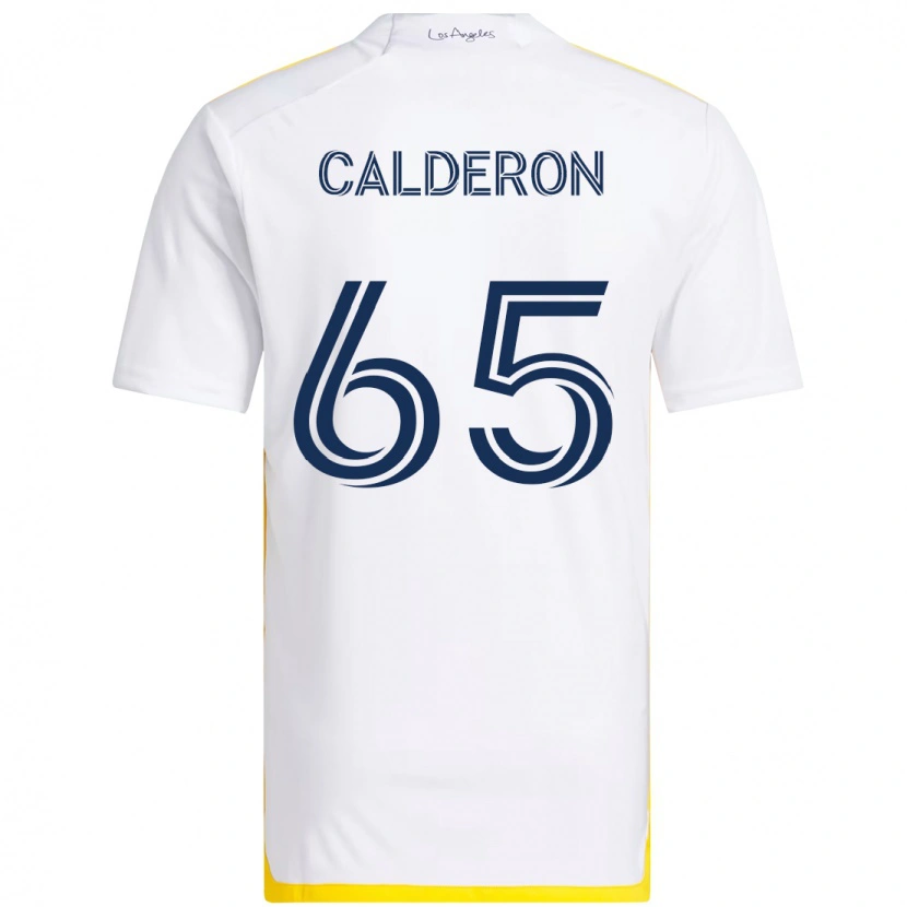 Danxen Kinder Juan Calderón #65 Weiß Gelb Heimtrikot Trikot 2025/26 T-Shirt Österreich