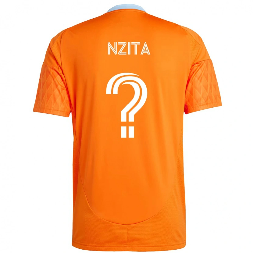 Danxen Kinder Sebastiao Nzita #0 Orange Weiß Heimtrikot Trikot 2025/26 T-Shirt Österreich