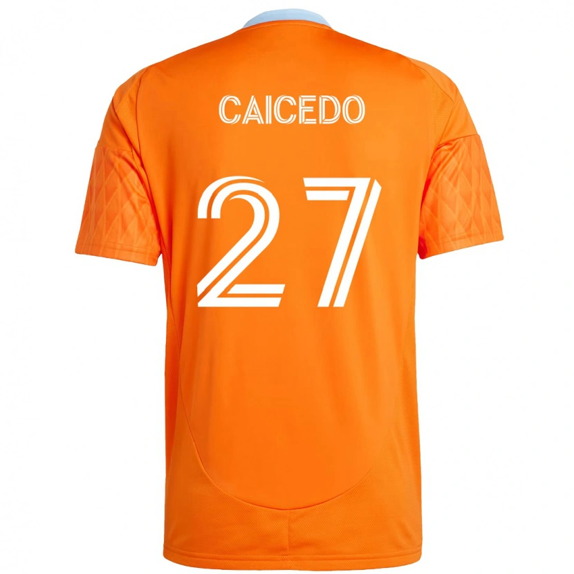 Danxen Kinder Luis Caicedo #27 Orange Weiß Heimtrikot Trikot 2025/26 T-Shirt Österreich