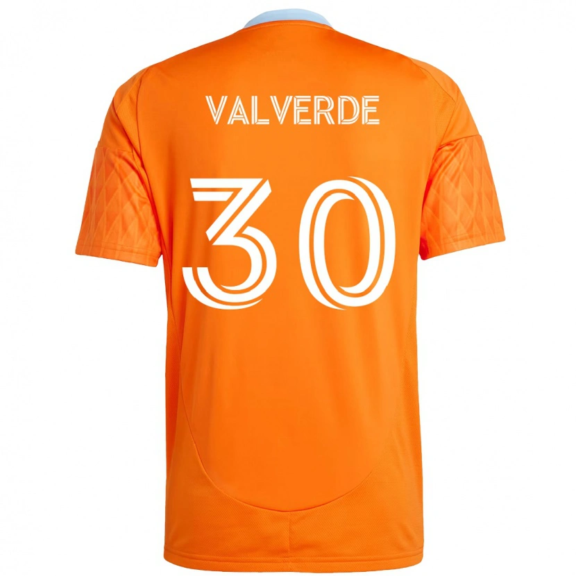 Danxen Kinder Jefferson Valverde #30 Orange Weiß Heimtrikot Trikot 2025/26 T-Shirt Österreich