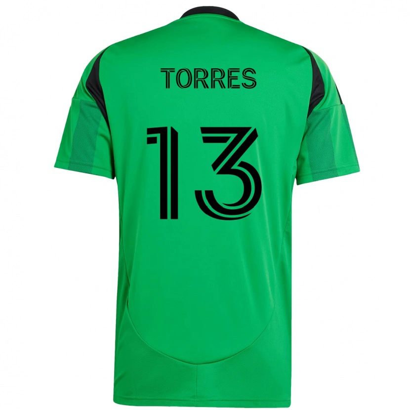 Danxen Kinder Leo Torres #13 Grün Schwarz Heimtrikot Trikot 2025/26 T-Shirt Österreich