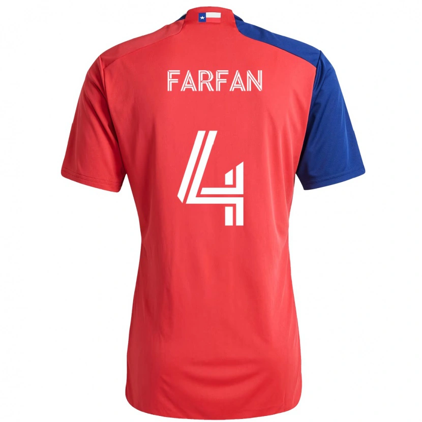 Danxen Kinder Marco Farfán #4 Rot Marineblau Heimtrikot Trikot 2025/26 T-Shirt Österreich