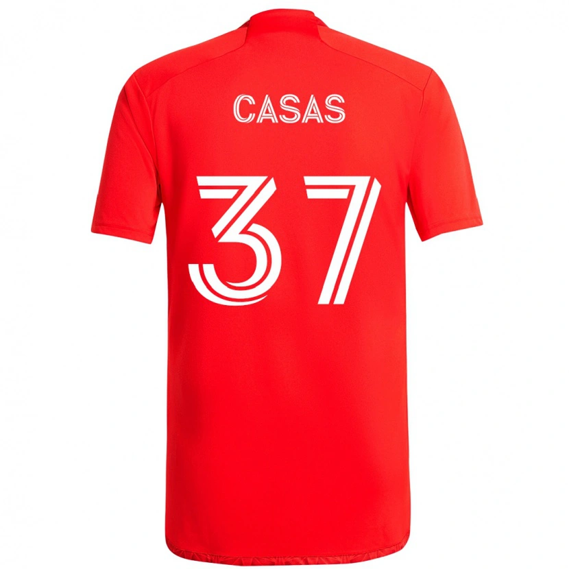 Danxen Kinder Javier Casas #37 Rot Weiß Heimtrikot Trikot 2025/26 T-Shirt Österreich