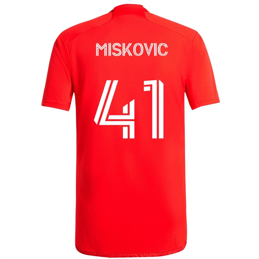 Danxen Kinder Mihajlo Miskovic #41 Rot Weiß Heimtrikot Trikot 2025/26 T-Shirt Österreich