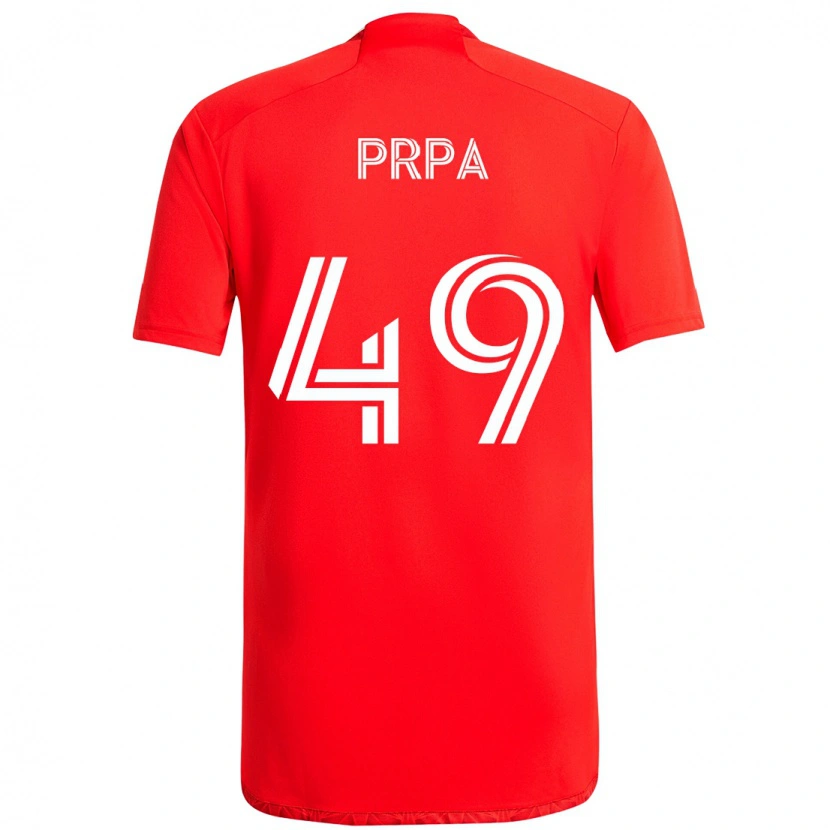 Danxen Kinder Luka Prpa #49 Rot Weiß Heimtrikot Trikot 2025/26 T-Shirt Österreich