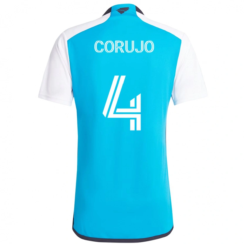 Danxen Kinder Guzmán Corujo #4 Himmelblau Weiß Heimtrikot Trikot 2025/26 T-Shirt Österreich