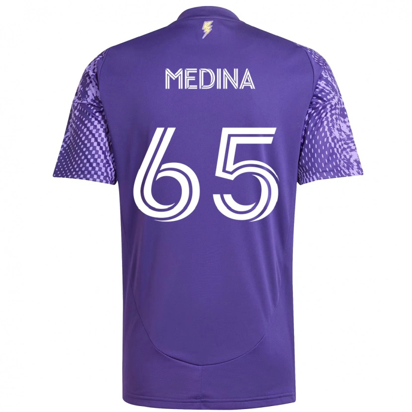 Danxen Kinder Cristian Medina #65 Lila Weiß Heimtrikot Trikot 2025/26 T-Shirt Österreich