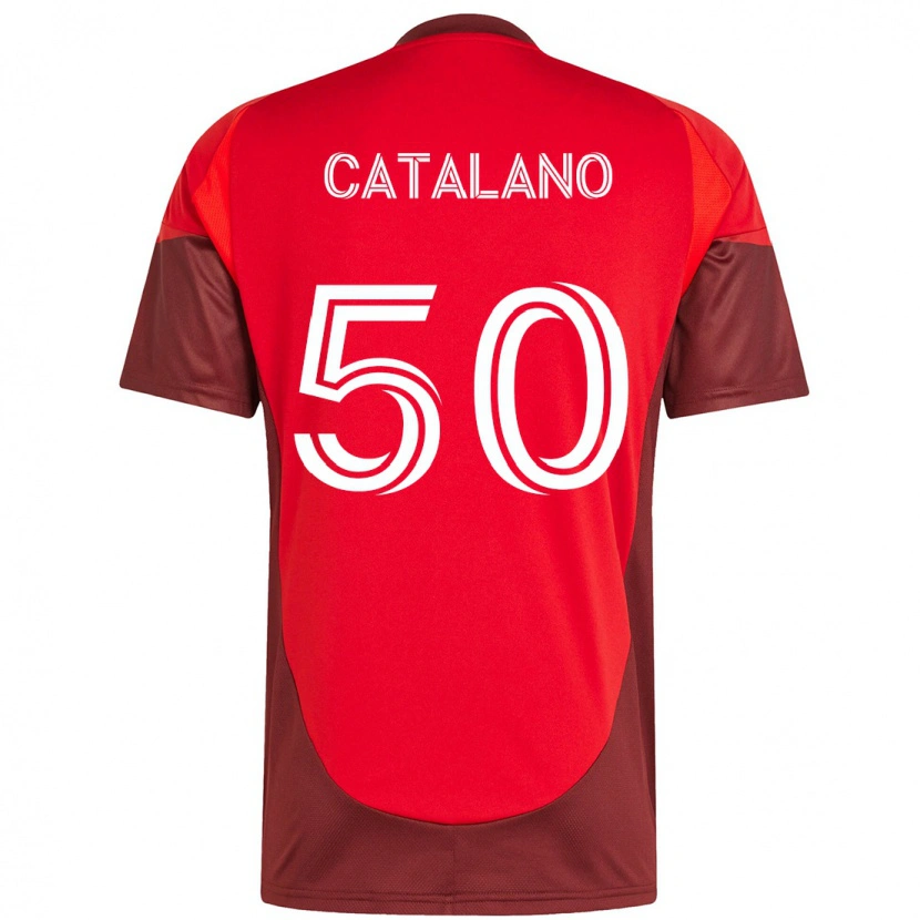 Danxen Kinder Gianluca Catalano #50 Rot Weiß Heimtrikot Trikot 2025/26 T-Shirt Österreich