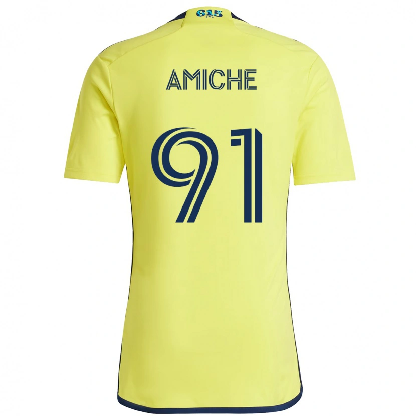 Danxen Kinder Kemy Amiche #91 Gelb Marineblau Heimtrikot Trikot 2025/26 T-Shirt Österreich