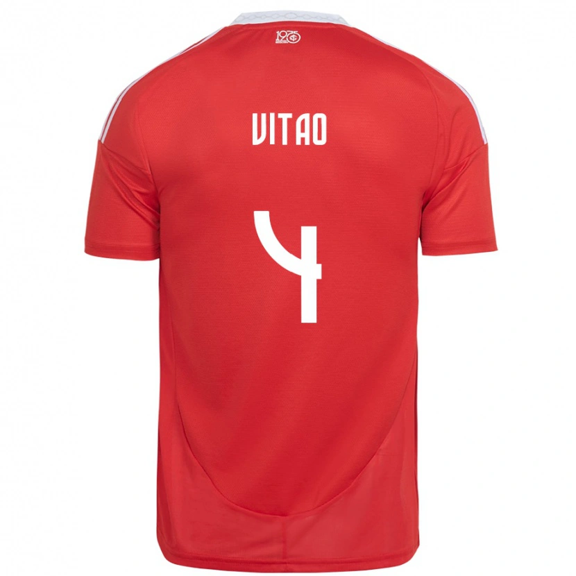 Danxen Kinder Vitão #4 Rot Weiß Heimtrikot Trikot 2025/26 T-Shirt Österreich