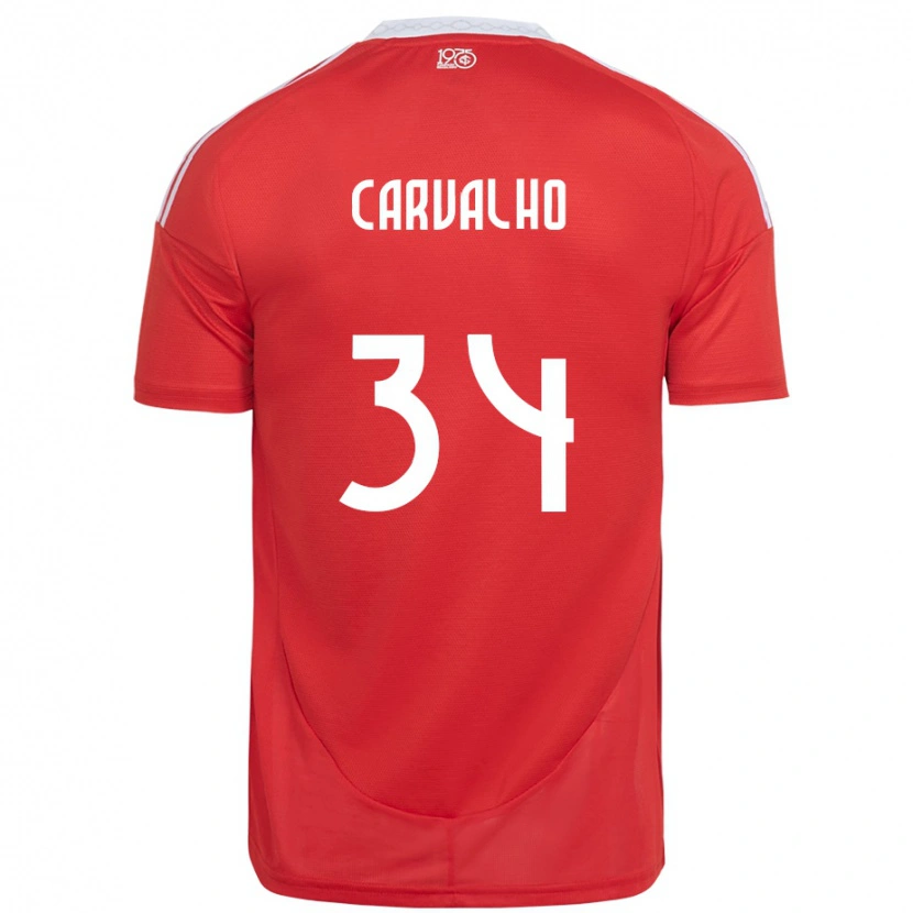 Danxen Kinder Gabriel Carvalho #34 Rot Weiß Heimtrikot Trikot 2025/26 T-Shirt Österreich