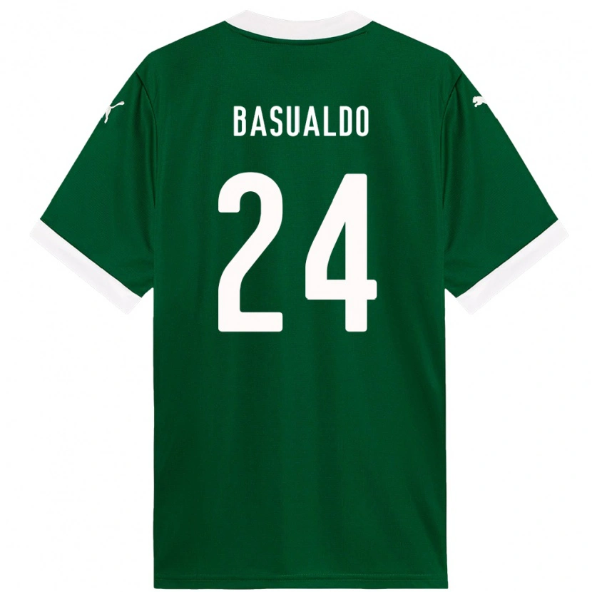 Danxen Kinder Luis Basualdo #24 Grün Weiß Heimtrikot Trikot 2025/26 T-Shirt Österreich