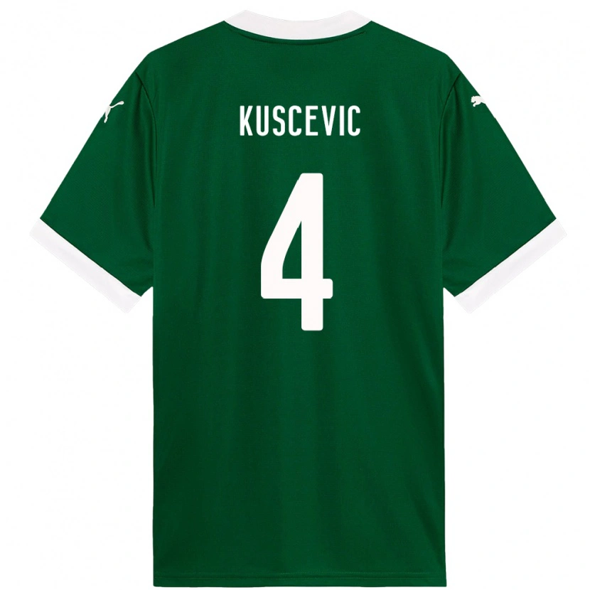 Danxen Kinder Benjamin Kuscevic #4 Grün Weiß Heimtrikot Trikot 2025/26 T-Shirt Österreich